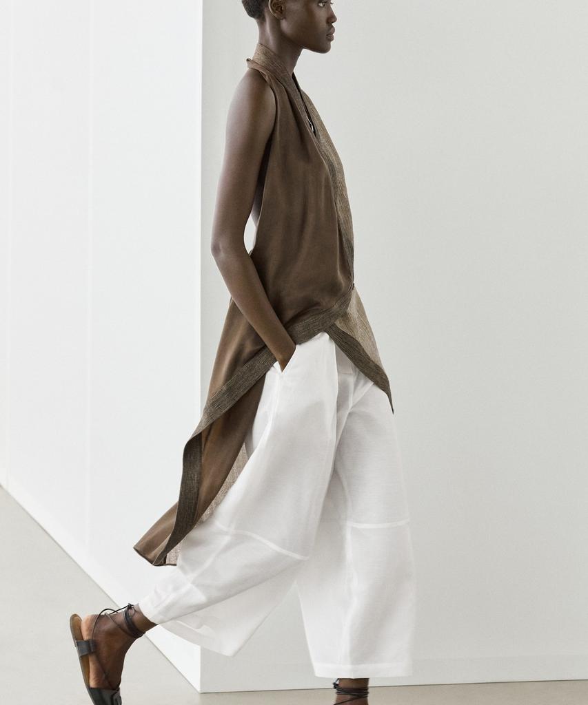 Masimodutti Fluid Sarouel Pants Seam Detail