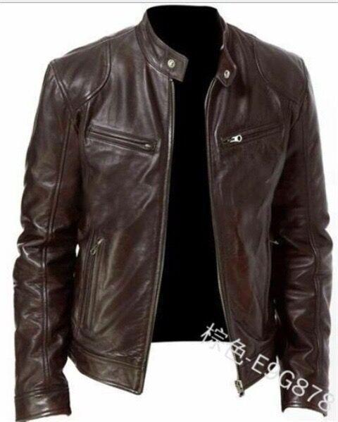 Autumn and winter spot new business pu rest leather jacket business gentleman thermal zipper cardigan decoration