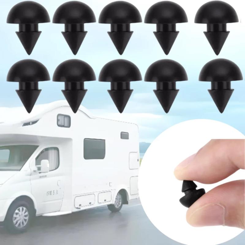 10 stk Sorte Gummistøddæmpere Til Campingvogn Camper - 4,5 Mm Varmebestandige Afstandsstykker, Skridsikre Låg-Løftere For At Forhindre Ridser & Spild