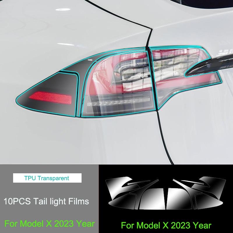 For Tesla Model X TPU Blackened Headlight Taillight Foglight Protective Film for Model S 2024 Black Color Changing Films