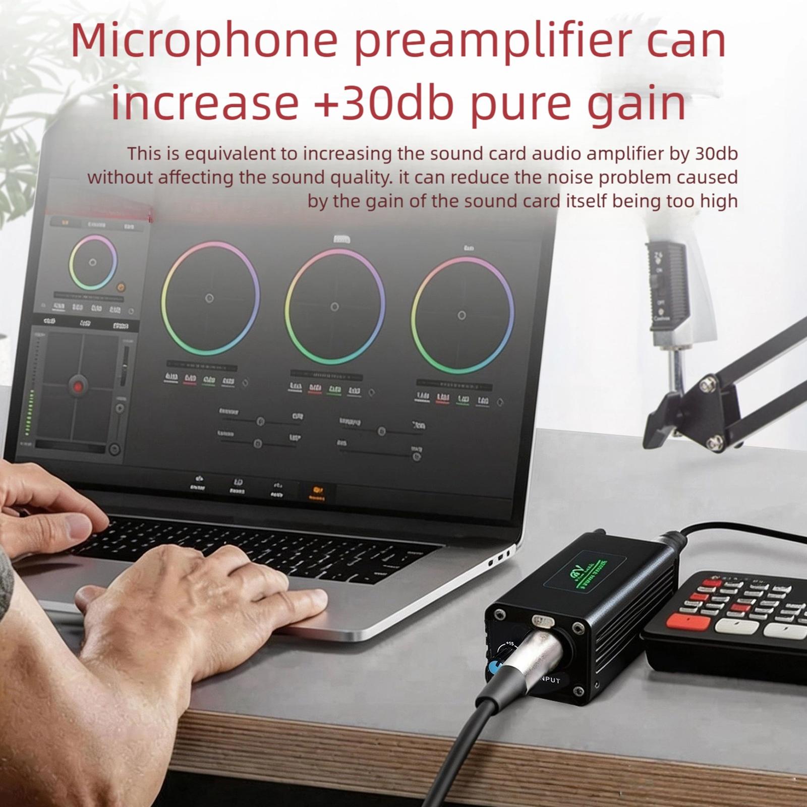 

A11 Aluminum Microphones Preamp Amplifier With 30dB Boost For Karaoke And Outdoor Event 1