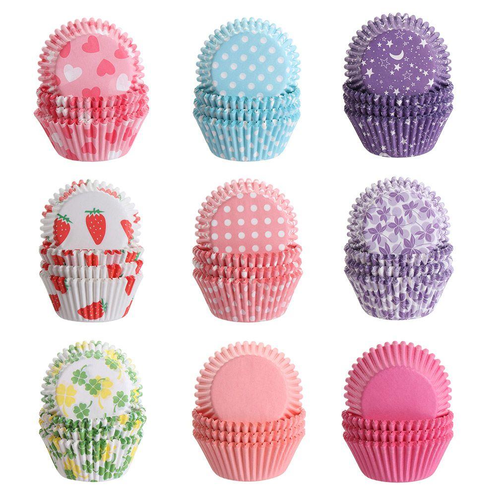 100 PEZZI Stampini per Torta Carta Cupcake Wrapper Scatole Muffin per Cottura Stampini per Torta Attrezzi per Decorazione Torte Forniture per Pasticceria