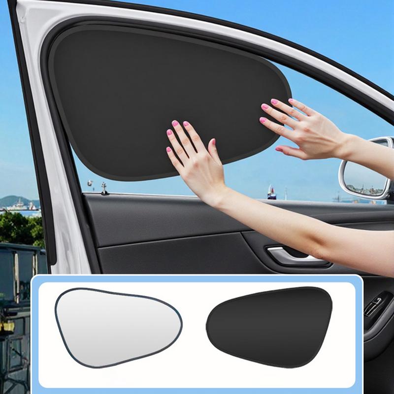 Car Window Sun Shade 1 Pair Window Sunshades Car Side Protector Static Cling Film Hot Weather Stickers For Sedan Truck Minivan