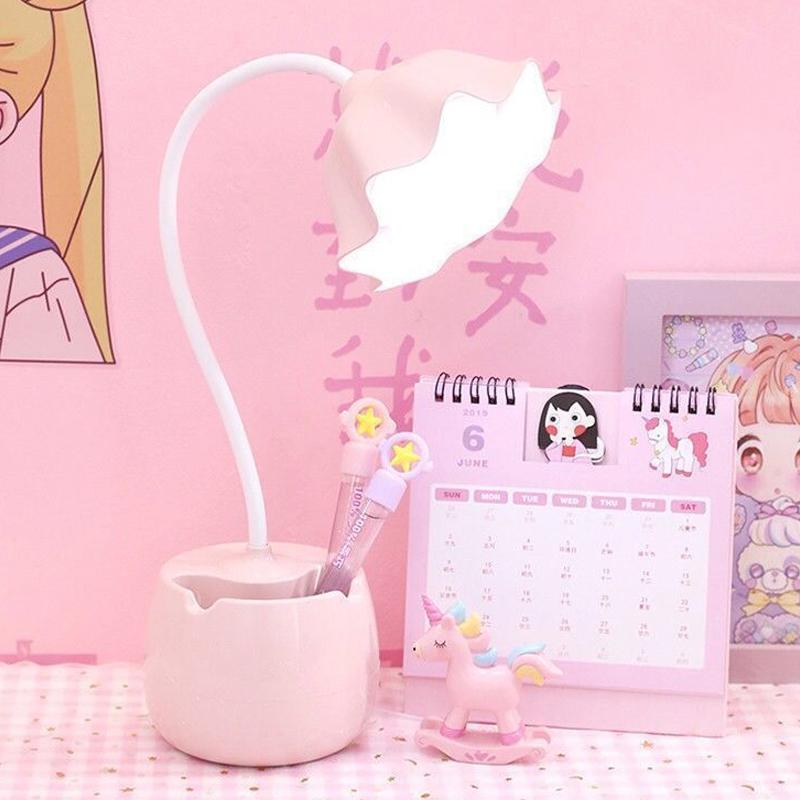 Lámpara LED de Estudio para Estudiantes Lámpara de Protección Ocular Dormitorio Residencia Lámpara de Libro Pequeña Lectura Estudio Tarea Portalápices Lámpara