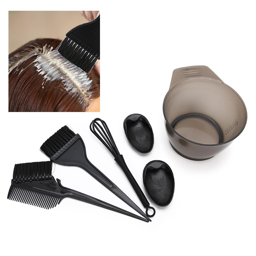 Hair Coloring Brush Hair Tint Salon Mixing Bowl Anti‑Slip Hair Dyeing Styling Tool(Black )