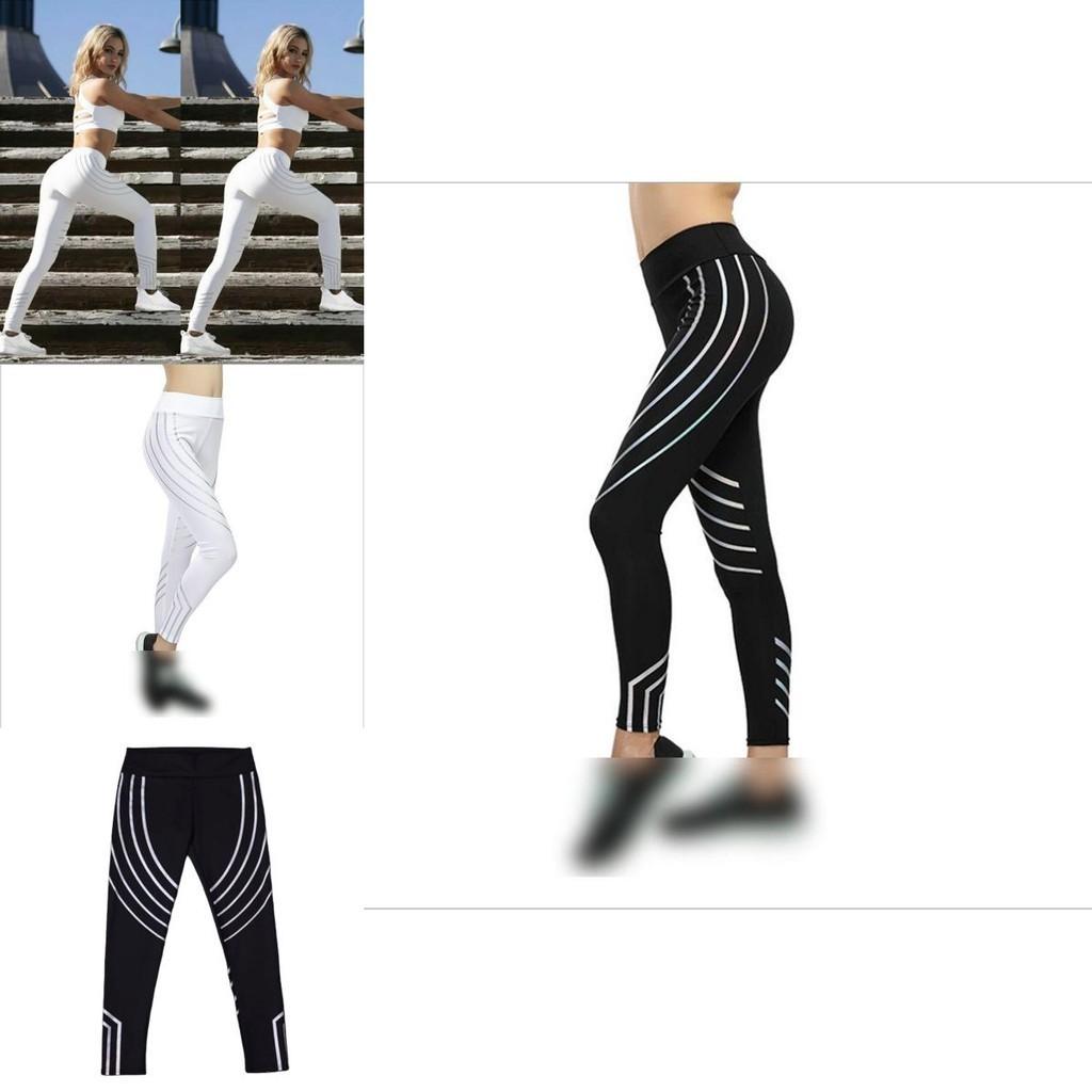 High Waist Women Leggings Reflective Strip Workout Trousers Yoga Pants Sport Fitness Sexy