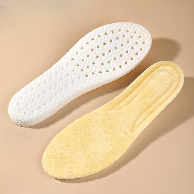 3pair Fleece Thickened Warm Sports Insole Antibacterial Deodorant Comfortable Breathable Sweat Absorption Shoe Pad Walking Pad