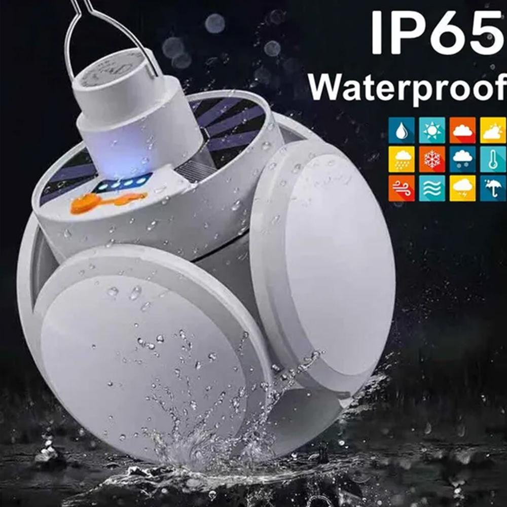 Solar Outdoor Folding Light Portable USB Rechargeable Football Lamp LED Search Lights Camping Household Emergency lighting lamp