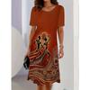 Elegantes Damenkleid Kurzarm Rundhalsausschnitt Lässig Bedrucktes Musterkleid Geeignet für Frühling und Sommer Herbst Damenbekleidung