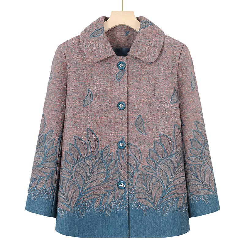 

Pack coat year old clothes autumn lapel gown 0 old lady top 5XL (recommended 145-80kg) синий