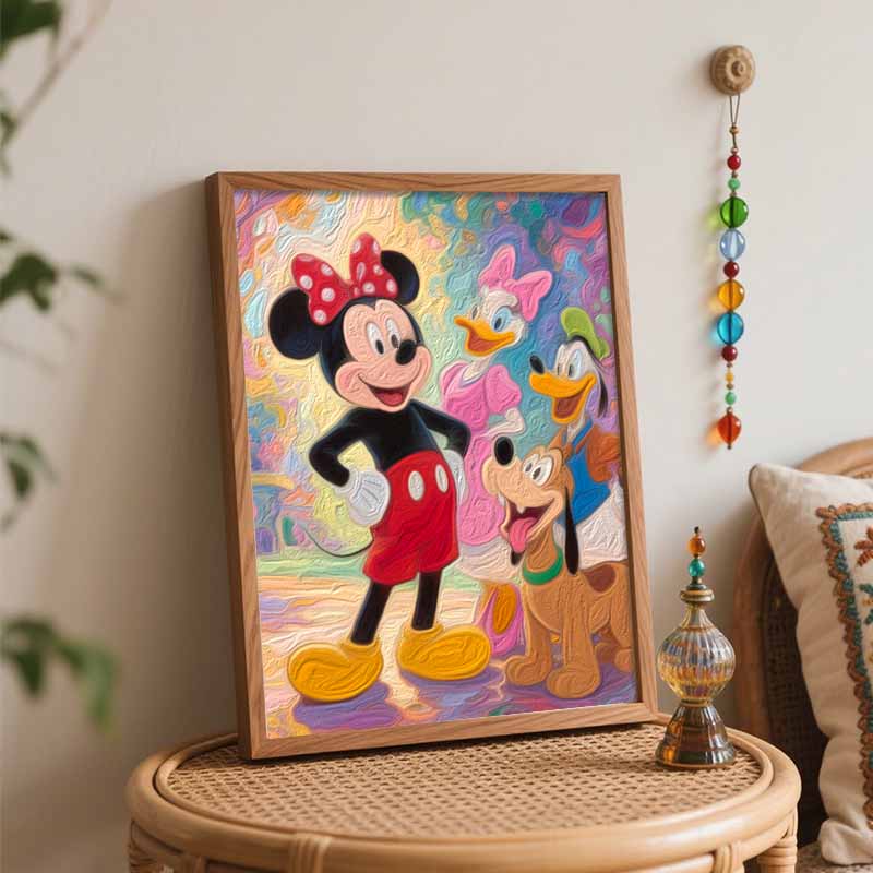 Disney Mickey Mouse Daisy Duck Donald Duck Pluto Oil Painting Hand Painting Art Kit Coloring Painting Handmade Diy Home Decoration Gift