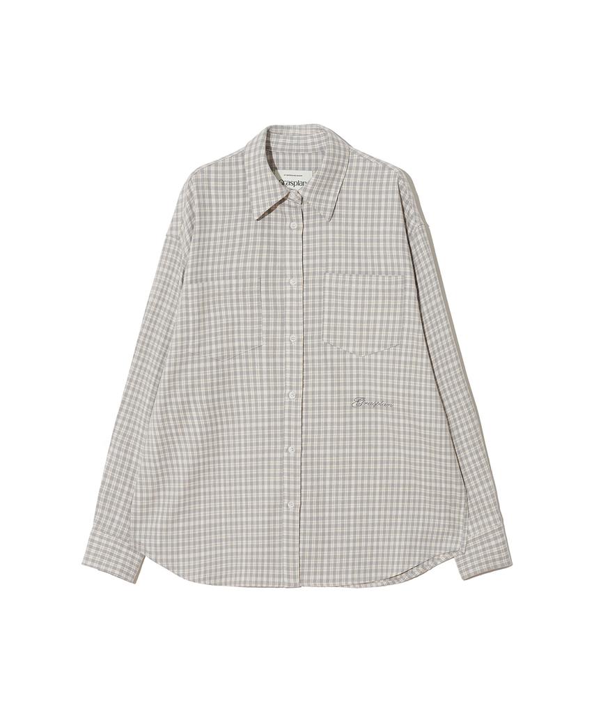 GRASPLAN Over Check Shirt_Gray