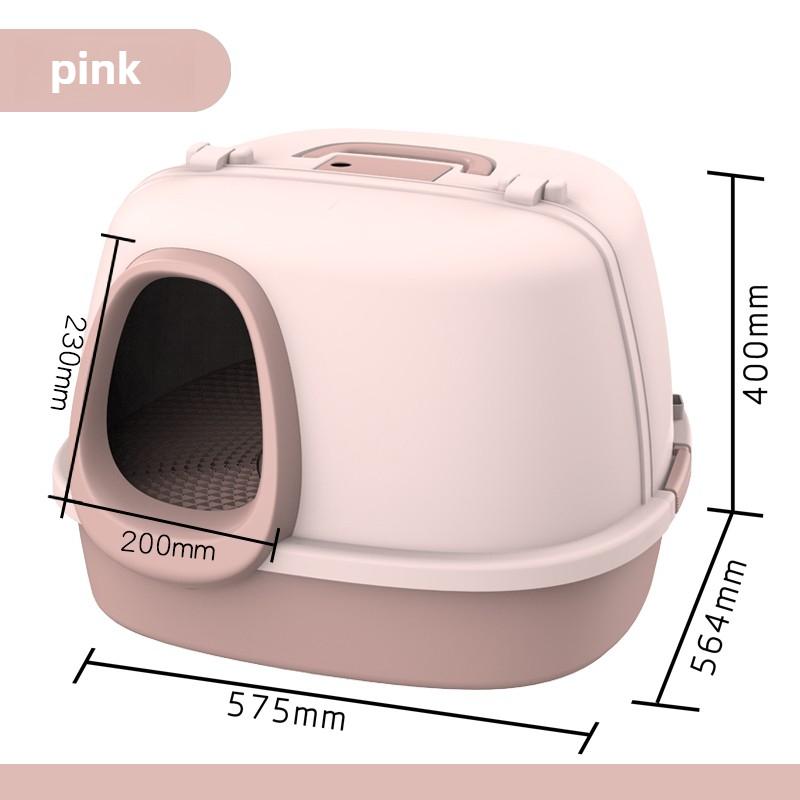 Large Space Cat Litter Box Fully Enclosed with S- Channel Large Oversized Toilet Cat Supplies Separation Portable Cat Bedpans