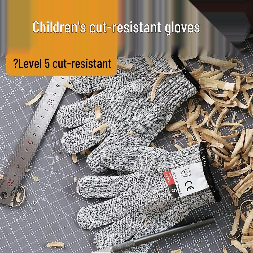 Children's Cut-Resistant Outdoor Gloves: HPPE Fiber, Anti-Stab, Anti-Scratch for Digging and Handicrafts