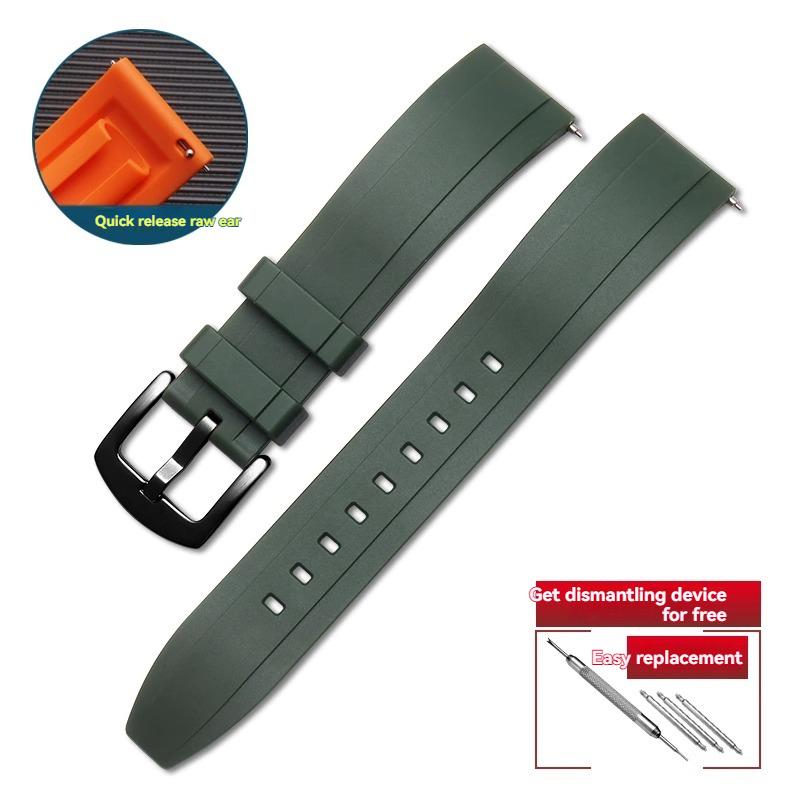 Quality FKM rubber watch strap 18mm 20mm 22mm 24mm quick release strap for Rolex Omega Cas