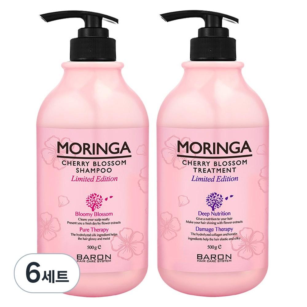 

Baron Moringa Cherry Blossom Shampoo 500g + Treatment 500g, 6 sets