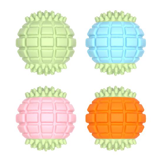Squeaky Dog Ball Toy Spiky Textured Ball Dog Chew Toy Teeth Cleaning Toy for Dogs Outdoor Training Interactive Fetch Play