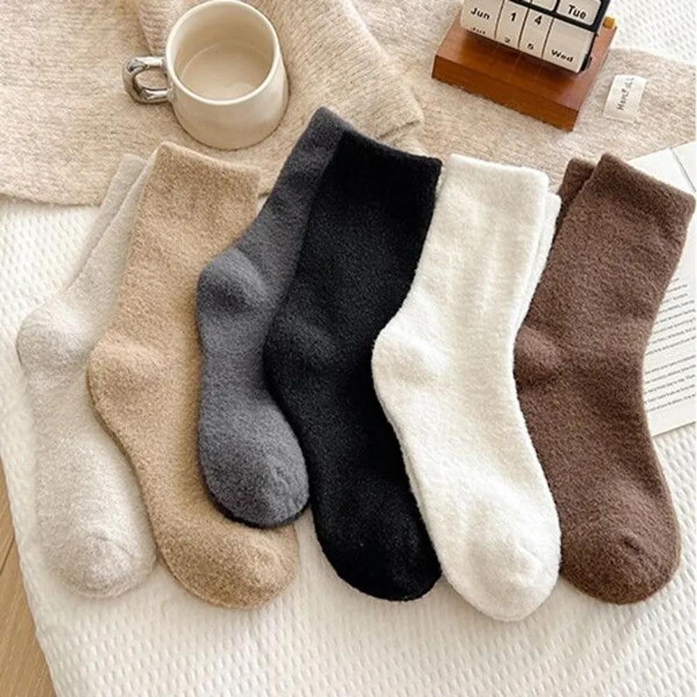 [J.Cotton] Warm Winter Women s Sleeping Socks 5-Pack Basic Made in Korea Women s Socks 5 pairs of women s winter socks