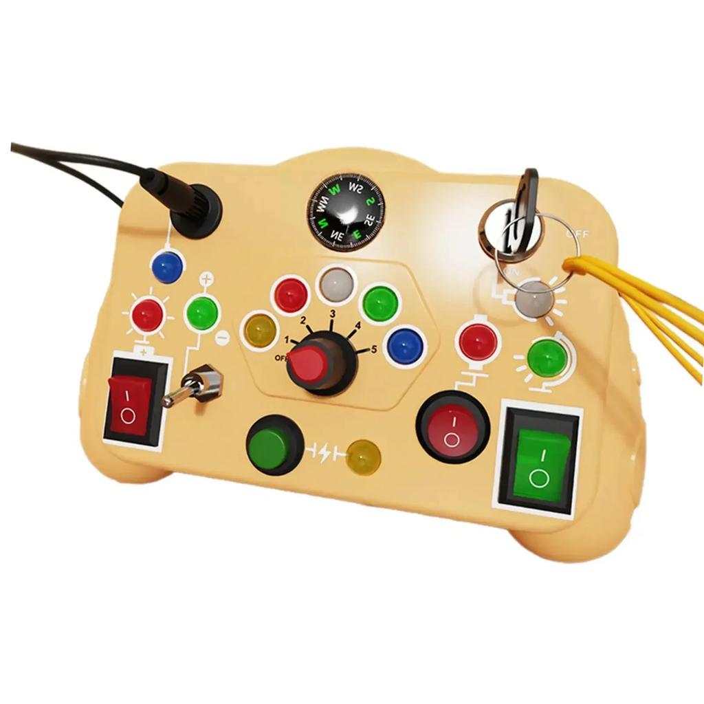 Kids Handheld Switch Socket Led Lights Button Toys Montessori Busy Board Analog Circuit Board Education Cognitive Baby Game Gift