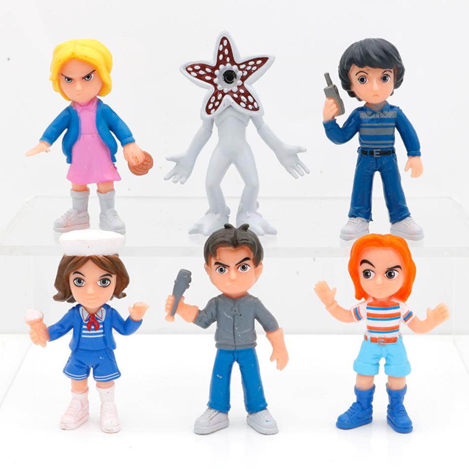 Newest Periphery Demogorgon Eleven Dustin Barb Steve Action Figure Model 6pcs/set Collection Toys for Children Gift