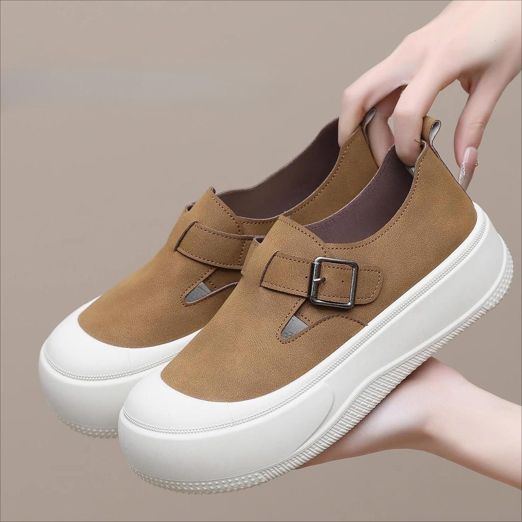 Fashion Round Toe Slip On Shoes for Women Casual Trends 2025 Vulcanized Shoe Original 39 Korean Designer Luxury Deals New Woman Footwear