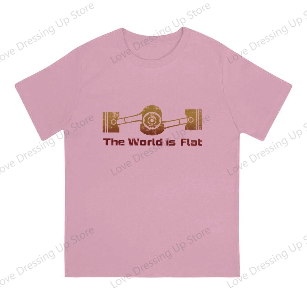 100 Cotton Tshirt T Shirt Unisex The World Is Flat Engine Summer Casual Short Sleeves S6xl