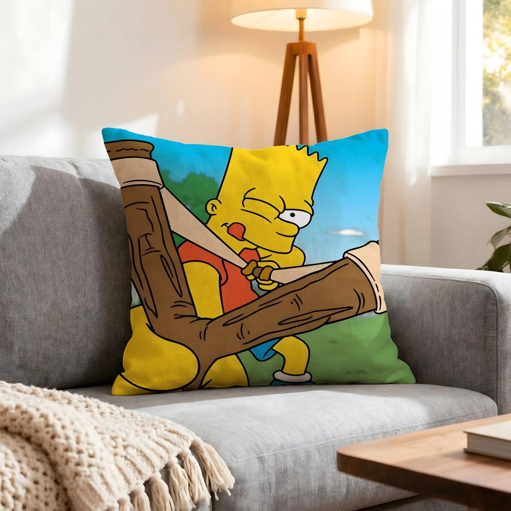 Cartoon The Simpsons Cushion Cover 1Pcs Decorative Covers Soft Cushion Case For Sofa Couch Decor 40X40 45X45 Pillowcases