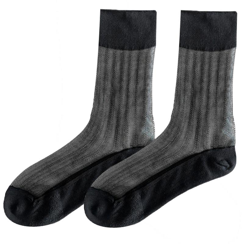 

CLEVER-MENMODE Мужские сексуальные однотонные прозрачные чулки сетка ультратонкие прозрачные носки средней длины дышащие деловые носки One Size