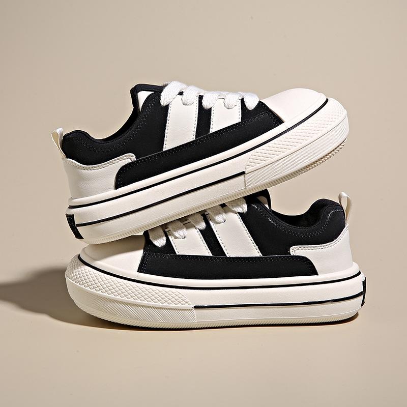 

Новые маленькие белые туфли для студентов, универсальные парусиновые туфли, модные повседневные туфли на платформе с большой головой 40 чёрный