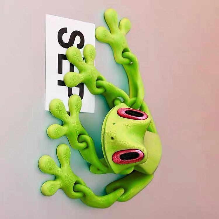 Stampa 3D Simulazione Rana di Fiume Articolata Rana Mobile Ornamenti Cucina Decorazione Casa Ufficio Animale Scrivania Giocattolo Magnete per Frigorifero