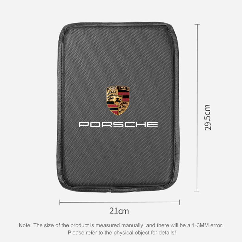 1Pcs Car Armrest Box Mats Leather Center Console Covers Accessories For Porsche 911 918 928 944 968 Boxster Cayenne Macan Panamera