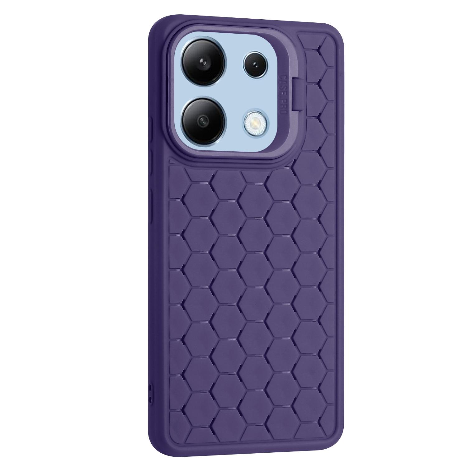 

For Xiaomi Redmi Note 13 4G Case Kickstand TPU Phone Cover Heat Dissipation Breathable Purple