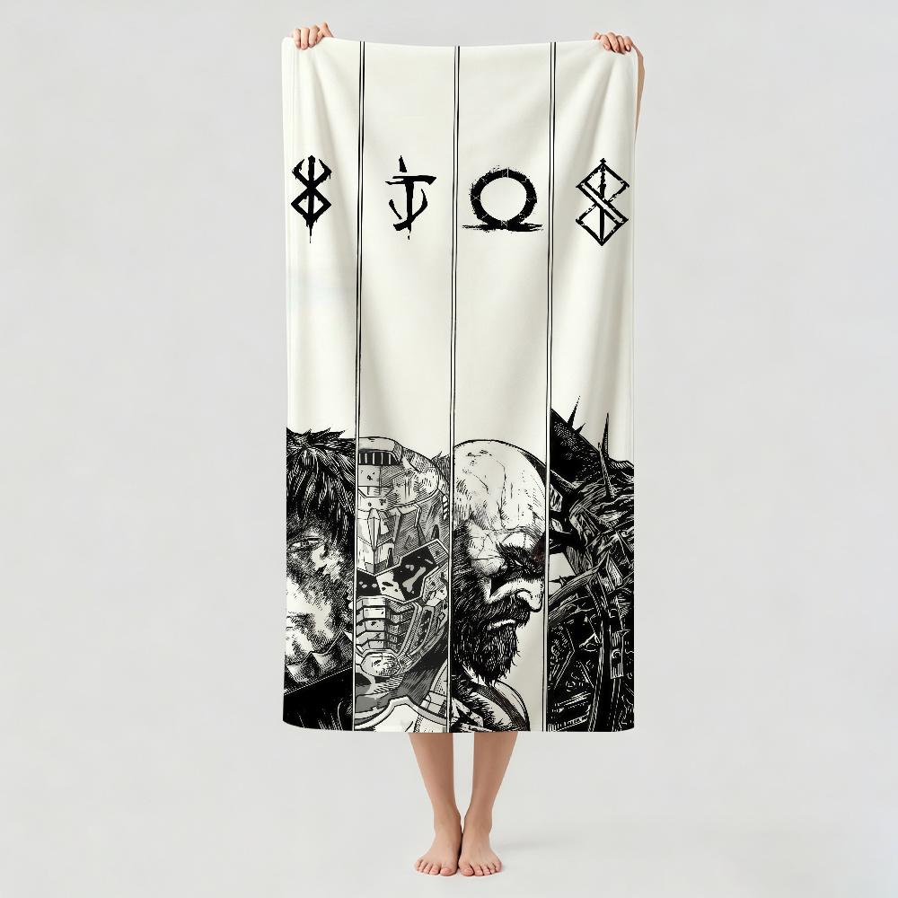 Abenteuer-Anime B-Berserk Handtuch Trocknen Badetuch Anwendbar Für Leichtes Schwimmen Camping Yoga Strand Aus