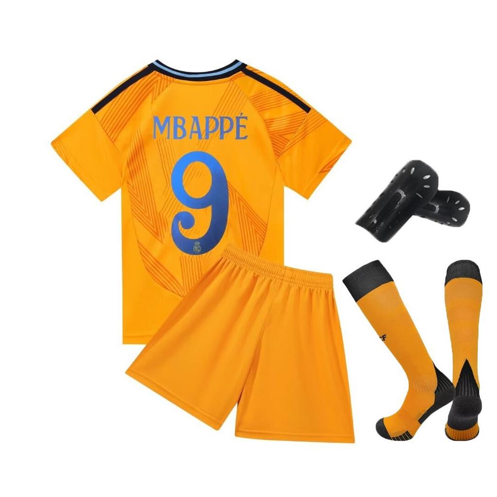 24-25 Royal M Away Orange No. 9 Club Football Jersey Children'S Clothing Adult Set Size 14-3Xl