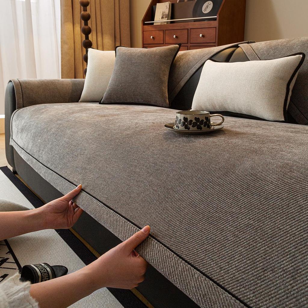 Premium Four-Season Non-Slip Chenille Sofa Cushion Cover