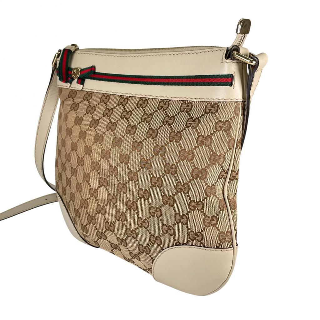 Gucci Sherry Line 254065 Shoulder Bag Beige Women Used