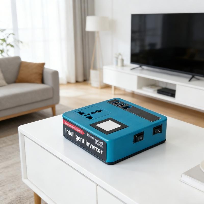 High Efficiency Power Inverter Converts 18V to 220V Includes LED Light Suitable for Outdoor Use with USB and Type C Port