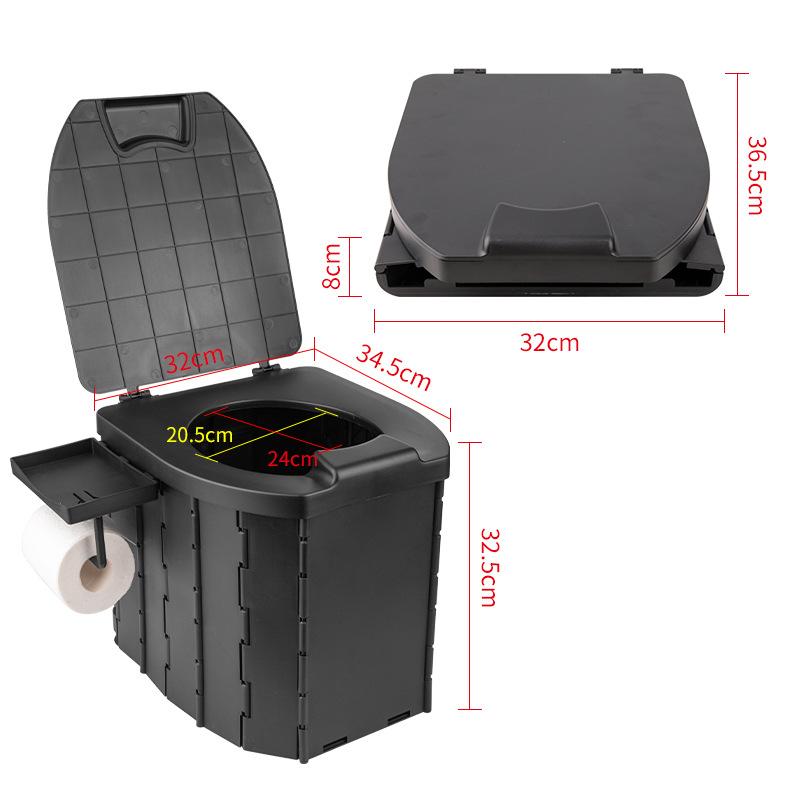 

Folding Camping Toilet Collapsible Portable Adults Folding Toilet with Lid for Outdoor Camping Hiking Road Trips Heavy Duty