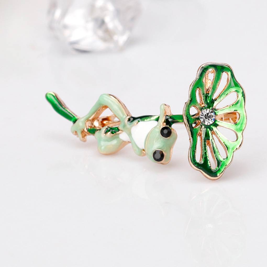 Lovely Drop Enamel Frog Brooch Pins Women Alloy Animal Breastpin Suits Dress Banquet Accessories Gift