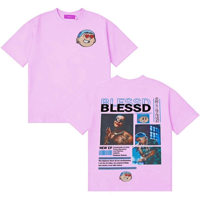 Rapper Blessd Sisabe Album Tour 2025 T Shirts Unisexs Women Hip Hop T Shirt Summer ONeck Oversized Tee Shirt Streetwear Teenagers