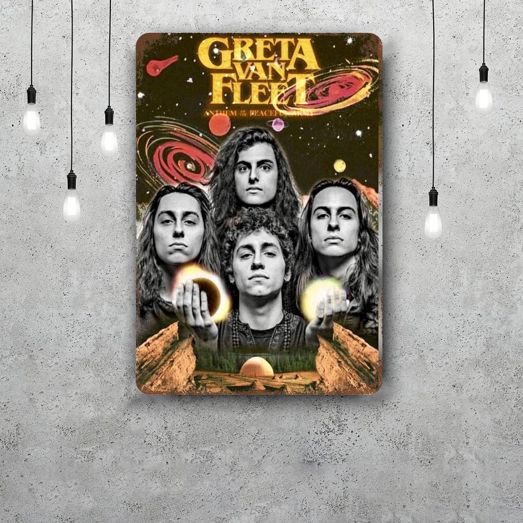 Greta Van Fleet Metal Signs Wall Decor Vintage Tin Signs Captain Metal Poster Decor for Bar Pub Club Wall Decoration