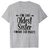 Sister Rules Gifts T Shirts Sweet Fashion Women Tshirt Funny Oldest Middle Youngest Sister Tees Sarcastic Sibling Matching Shirt