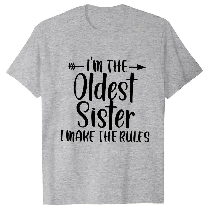 Sister Rules Gifts T Shirts Sweet Fashion Women Tshirt Funny Oldest Middle Youngest Sister Tees Sarcastic Sibling Matching Shirt