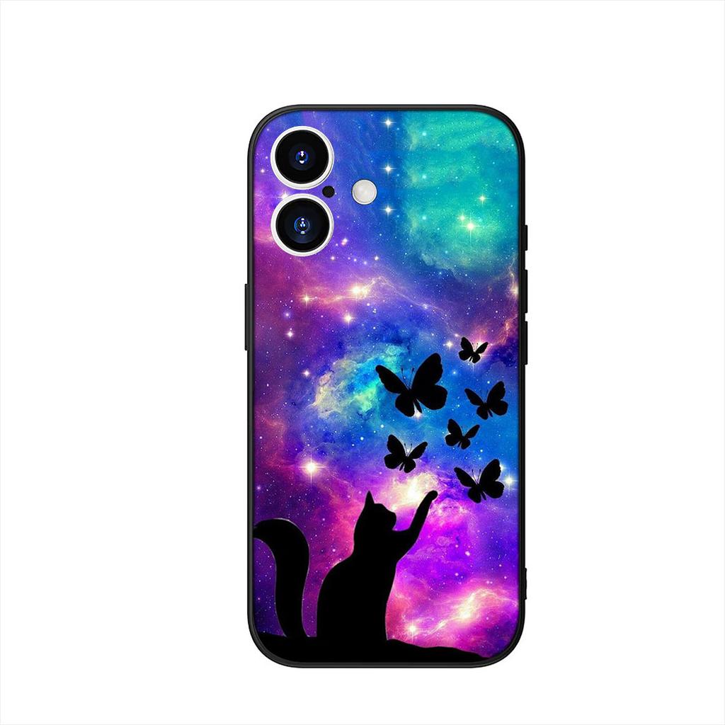 Cartoon Kitten Cat Meow Phone Cover Case for Apple iPhone 16 15 14 Plus 13 12 Mini 17 Pro Max + 16E Air 16+ ProMax Casing