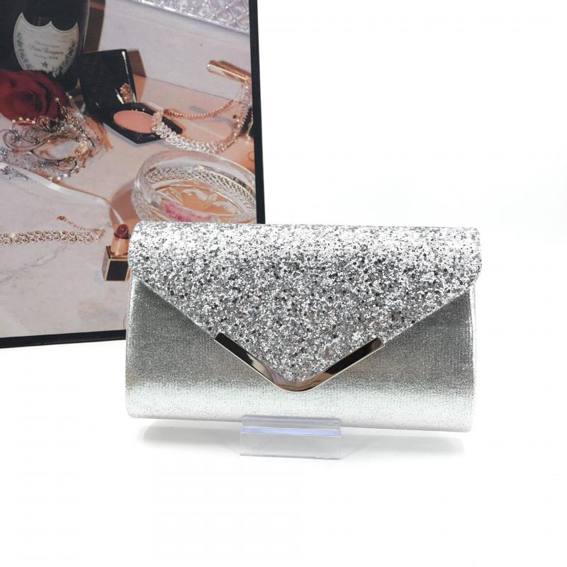 Ladies clutch glitter elegant evening bag shiny handbag