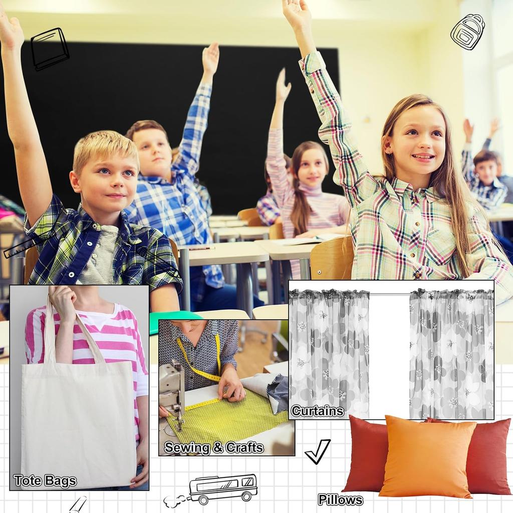 Bulletin Board Fabric 48 '' x 107 '' Class Fabric for Classroom Bulletin Board Background Decor, Pillows, Curta, Crafts(Black)