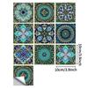 10pcs Mandala Pattern Tile Sticker,Colorful Matte Wall Sticker Home Decoration for Kitchen Living Room Bathroom Table Cabinet