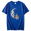 Skeleton Astronaut Guitar On Moon Funny Graphic T Shirts Summer Tees Tops Cotton Short Sleeve Tee Unisex Streetwear T Shirt