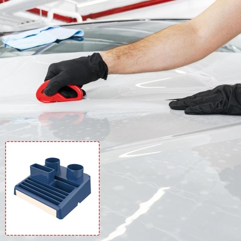 Multiple Compartment Car Wrap Tool Organizer Box with Not Slip Base Tinting Tools Storage for Tint Film Scraper & Heat Tool