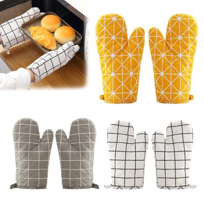 2 Paires de Gants de Four Résistants à la Chaleur Mitaines Épaisses en Coton pour la Cuisson au Four, le Grill, le Micro-ondes Gants de Cuisine Antidérapants pour Plats Chauds Fonte